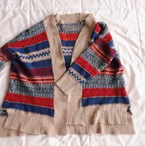 Warm Earth Tone Patterned Cardigan